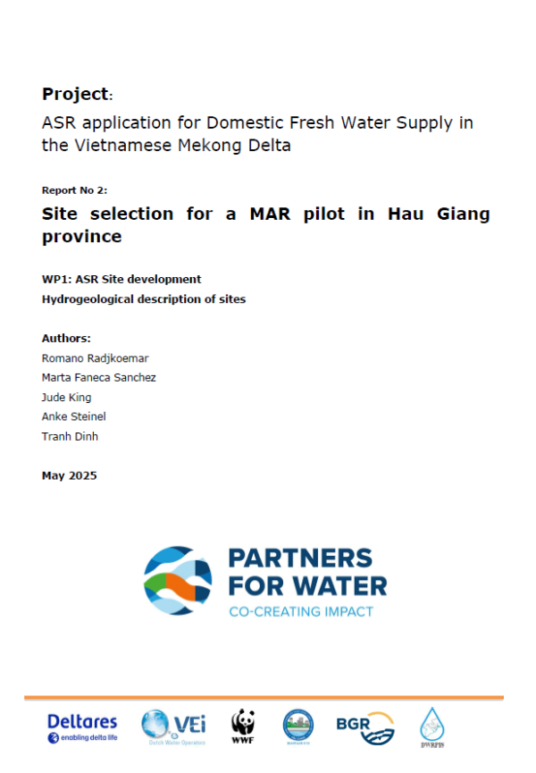 Report No 2: Site selection for a MAR pilot in Hau Giang province