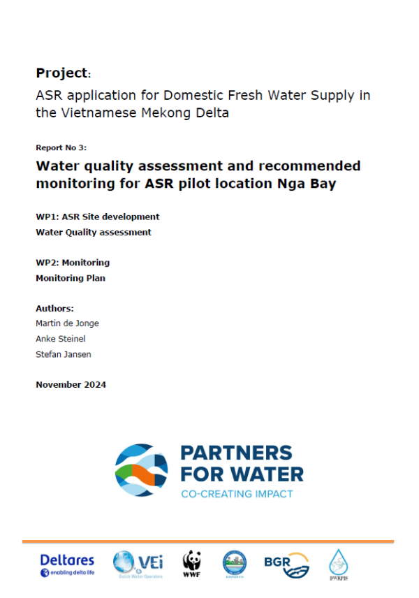 Report No 3: Water quality assessment and recommended monitoring for ASR pilot location Nga Bay